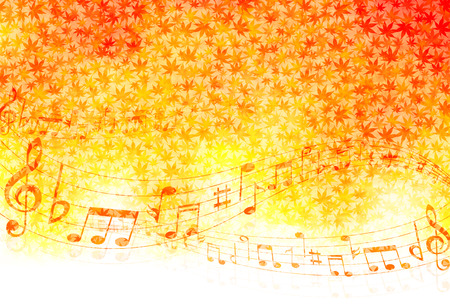 Maple autumn leaves noteのイラスト素材