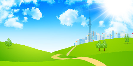 Tokyo sky backgroundのイラスト素材