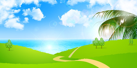 Sea sky backgroundのイラスト素材