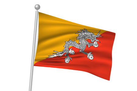 Bhutan flag flagのイラスト素材