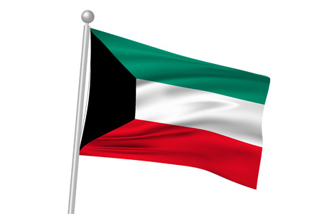 Kuwait flag flagのイラスト素材