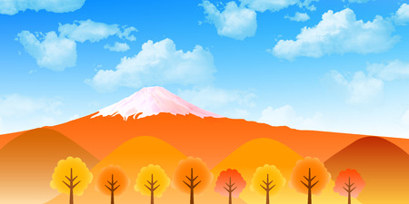 Fuji maple foliageのイラスト素材