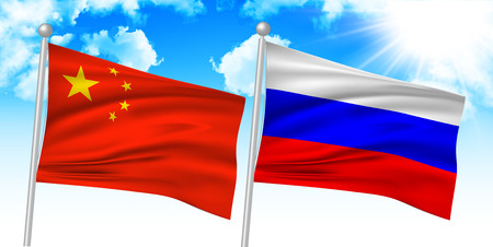 Russia China flagのイラスト素材