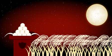 Jugoya pampas grass backgroundのイラスト素材