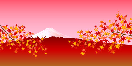 Fuji maple foliageのイラスト素材
