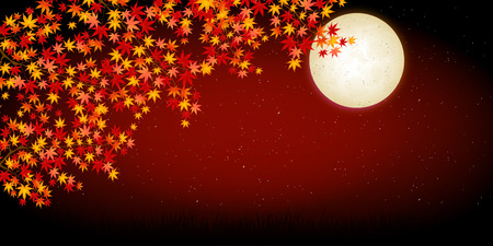 Autumn leaves maple backgroundのイラスト素材