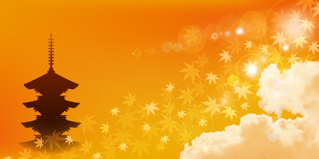 Maple autumn leaves Kyotoのイラスト素材