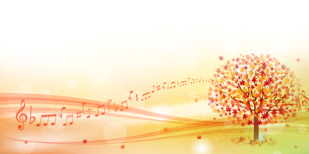 Maple autumn leaves noteのイラスト素材