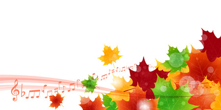 Maple autumn leaves noteのイラスト素材