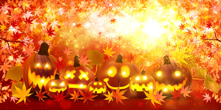 Halloween pumpkin mapleのイラスト素材