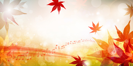 Maple autumn leaves noteのイラスト素材