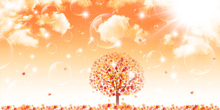 Maple autumn leaves backgroundのイラスト素材