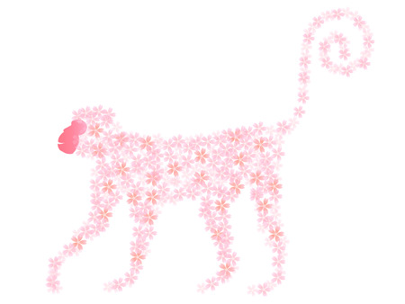 Monkey cherry greeting cardsのイラスト素材