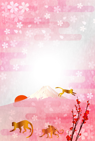 Monkey  New Year\'s cardのイラスト素材