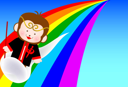 Monkey Goku New Year's cardのイラスト素材