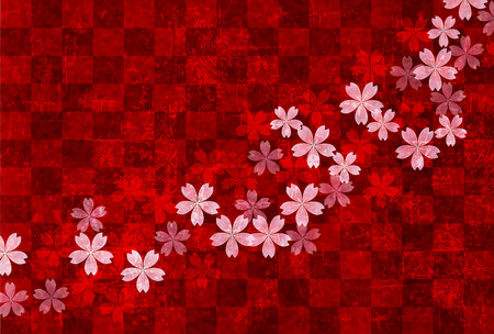 Japanese paper cherry backgroundのイラスト素材