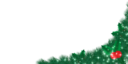 Christmas holly backgroundのイラスト素材