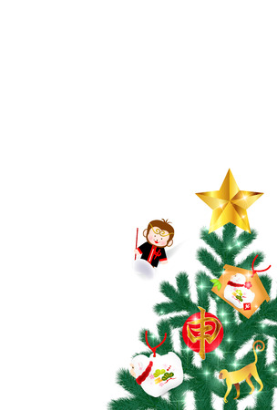 Monkey greeting cards backgroundのイラスト素材