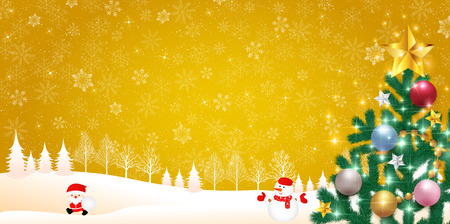 Christmas fir tree Santaのイラスト素材