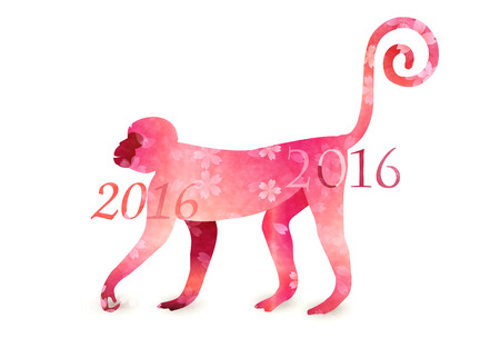 Monkey greeting cards backgroundのイラスト素材