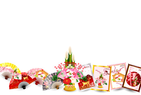 Monkey greeting cards backgroundのイラスト素材