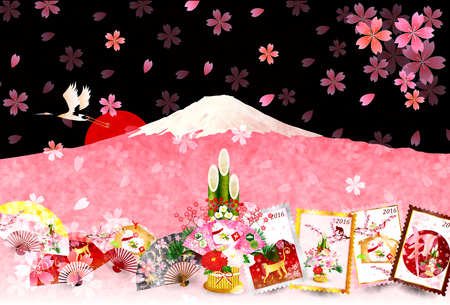 Monkey greeting cards backgroundのイラスト素材
