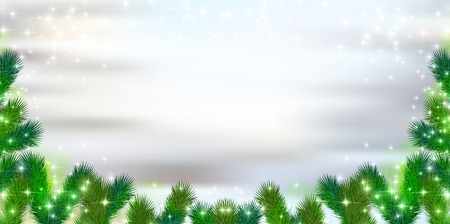 Trees of Christmas snow firのイラスト素材