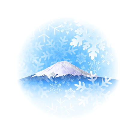 Crystal snow of Mount Fuji snowのイラスト素材