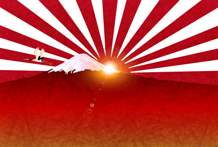 Fuji sunrise greeting cardsのイラスト素材