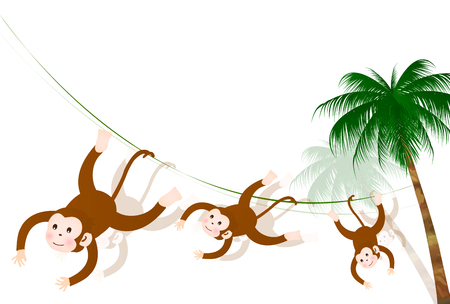 Monkey greeting cards backgroundのイラスト素材
