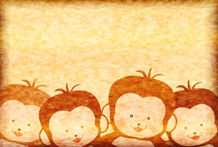 Monkey greeting cards backgroundのイラスト素材