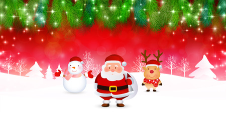 Christmas Santa snow backgroundのイラスト素材