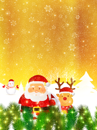 Christmas Santa snow backgroundのイラスト素材