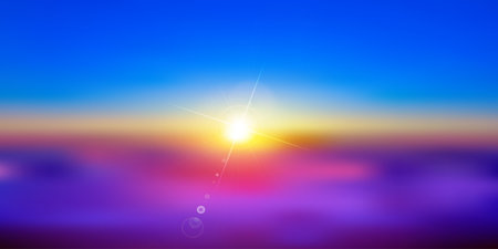 Sunrise sun landscape backgroundのイラスト素材