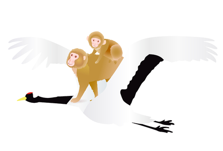 Monkey crane greeting cards iconのイラスト素材