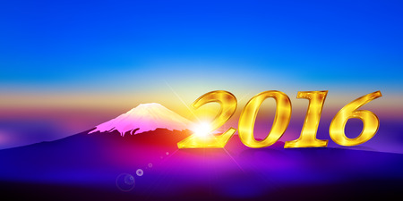 Fuji sunrise landscape backgroundのイラスト素材