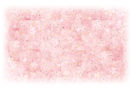Japanese paper greeting cards cherry backgroundのイラスト素材