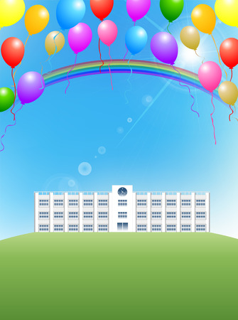 School sky landscape backgroundのイラスト素材