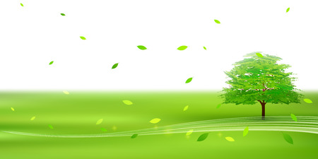 Tree leaves fresh green backgroundのイラスト素材