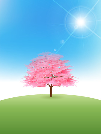Cherry spring flower backgroundのイラスト素材