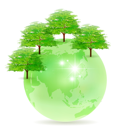 Earth tree fresh green iconのイラスト素材