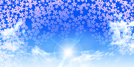 Cherry spring flower backgroundのイラスト素材