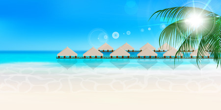 Sea summer landscape backgroundのイラスト素材