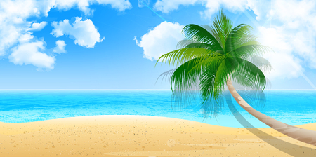 Sea summer landscape backgroundのイラスト素材