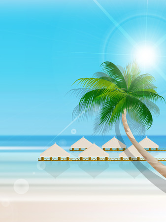 Sea summer landscape backgroundのイラスト素材