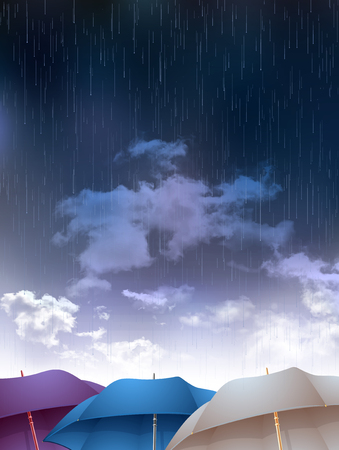 Rainy season rain landscape backgroundのイラスト素材