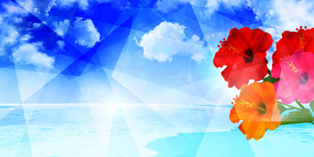 Sea summer landscape backgroundのイラスト素材