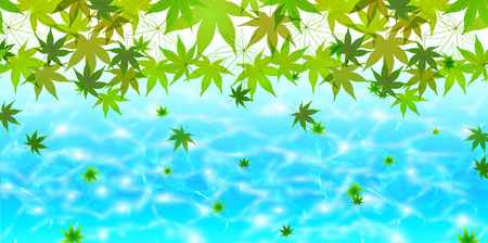 Maple summer landscape backgroundのイラスト素材
