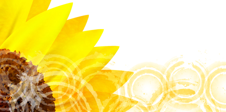 Sunflower summer summer greeting backgroundのイラスト素材