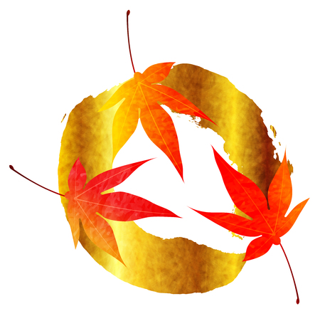 Autumn leaves maple autumn iconのイラスト素材